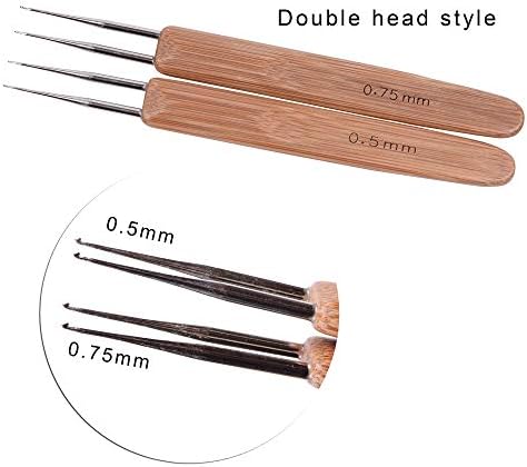 3 Pcs/Set Dreadlock Crochet Hook for Hair, Dreadlock Needle Tool for Braid Craft,Dread Locks Crochet Needles 0.5mm (1 Hook, 2 Hooks,3 Hooks)