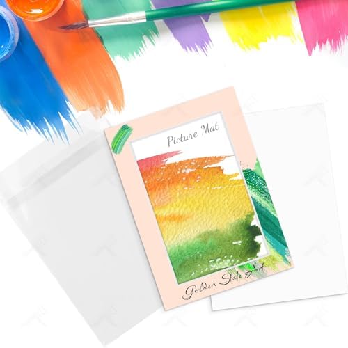 Golden State Art 10 Pack Mixed Color Picture Mats 5x7 For 4x6+backing+bags