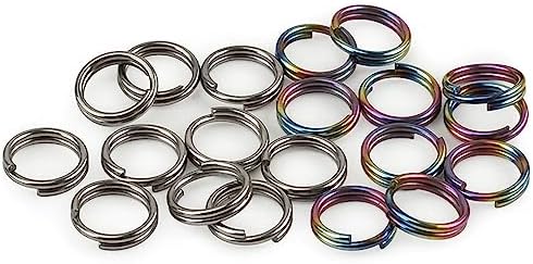 10Pcs Titanium Alloy Split Key Rings, Mini Keyrings Keychain, Colorful 10mm
