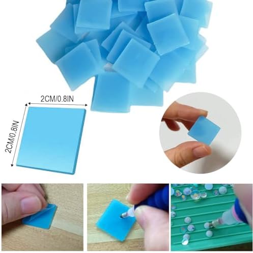 60 Pcs Painting Glue Clay Wax for DIY Diamonds Art Painting,2x2cm Blue
