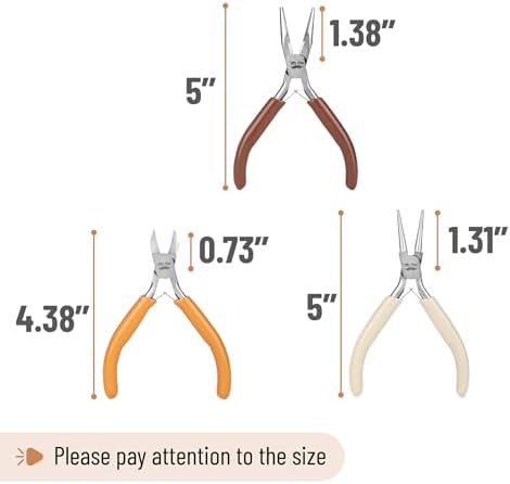 Mr. Pen- Pliers for Jewelry Making, 3 Pack, Chain Nose