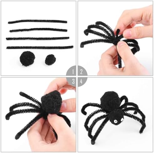 Caydo 200 Pieces Black Pipe Cleaners Craft for DIY