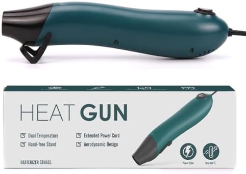 SmileTools Mini Heat Gun, Electrical Phone Repair Heat Tool | for DIY Craft Embossing, Paint Drying, Candle Making, Epoxy Resin, Shrink Wrap Hot Air Gun with Silicone Brush (x2)