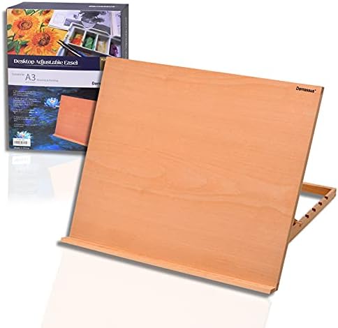 Darnassus A3 Extra Large Adjustable Tabletop Painting Easel, 16.5 inch by 12.6 inch, Drawing and Sketching Board, Book Holder, Book Stands, Tilt Height Adjustable, Portable Easel Stand