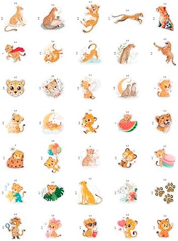 100Pcs Cheetah Stickers for Water Bottle, Laptop - Cheetah Gifts, Party Supplies & Decorations - Animal Stickers, Decals - Gift for Women & Men