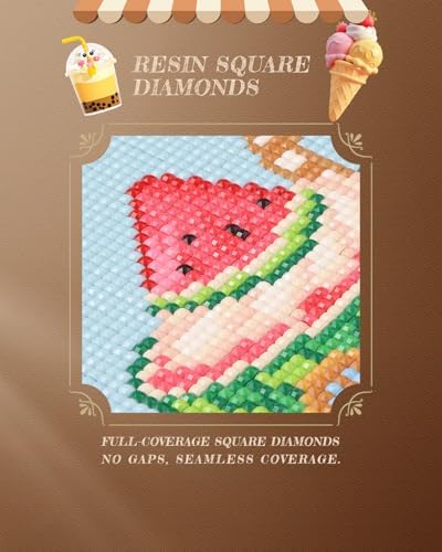 forever young Tea Time Cottage Small Diamond Art Kits, 5x7 Inch Canvas