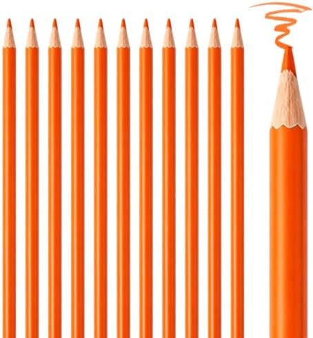 12 PCS Orange Colored Pencils, Pre-sharpened Professional Wooden Art Pencils Set for Artists Painting | Premium Drawing Sketching Supplies