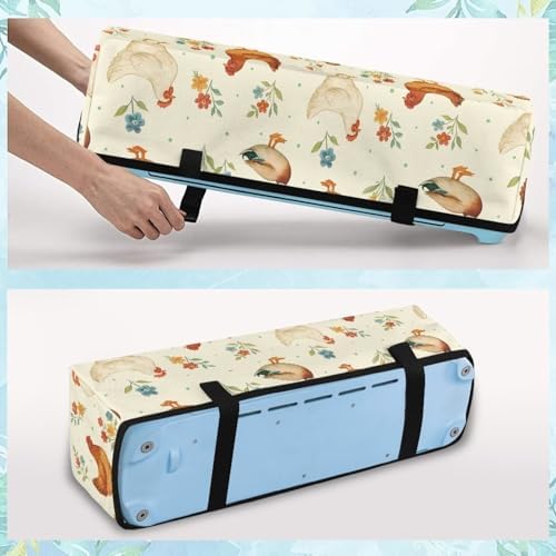 Binienty Cutting Machine Maker Cover with 3 Pockets for Home Accessories Organizer - Boho Rooster Scrapbooking Die-Cut Machine Covers with 3 Storage Pocket Wear Resistant to Keep Clean