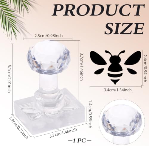 PandaHall Handmade Soap Stamp, Bees Stamping Imprint 1.3 Inch Square Natural Insects Stamp with Handle for DIY Craft Making