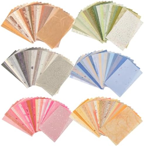 300 Sheets Scrapbook Paper Kit, 6 Color Assorted Textured Handmade Craft Special Papers, DIY Craft Accessories for Junk Journal Bullet Journal Card Making Scrapbooking and Creative Decoration