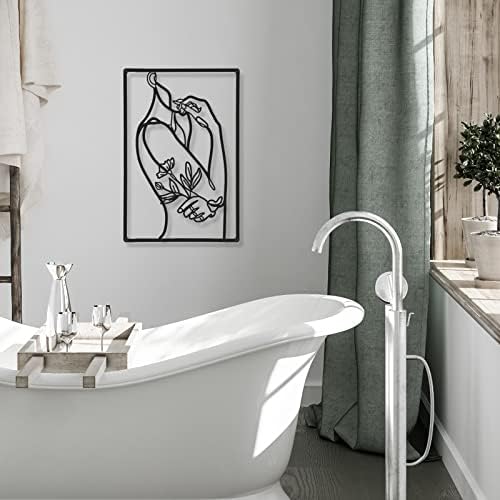 CHENGU 3 Pieces Minimalist Metal Wall Art Decor, Abstract Woman Line Art Wall Decor, Modern Metal Sculpture for Living Room Bedroom Bathroom Apartment Aesthetic Home Decoration