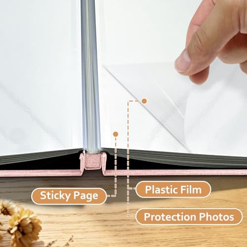 Large Photo Album Self Adhesive Scrapbook, 30 Sheets/ 60 Pages Photo Book for 4x6, 5x7, 8x10 Pictures, DIY Album for Birthday Gifts for Women Mom Wedding Baby Family Travel