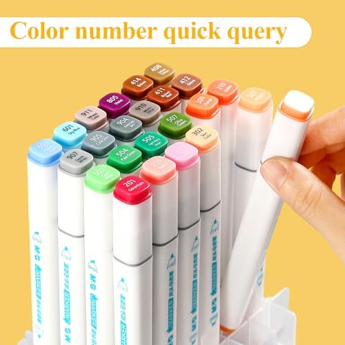 M&G 80 Colors Water Based Markers, Fine & Broad Dual Tip Coloring marker Set with Storage Case-Stocking Stuffers,Christmas Gift Idea for artists - Art Supplies(White Barrel)