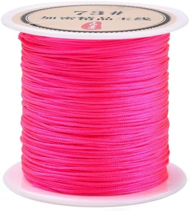 Elecrelive 43 Yards Nylon String Nylon Cord Deep Pink Nylon Beading Thread