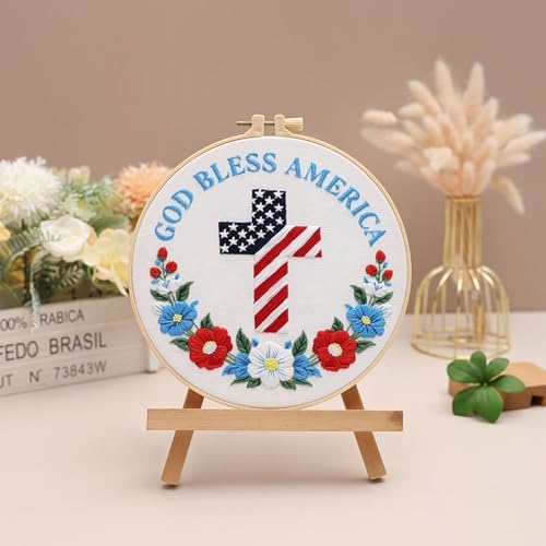 Louise Maelys Christian Cross Embroidery Kit for Beginners DIY Set