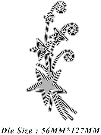 Scrapbooking Die-Cuts for Card Making, Christmas Metal Cutting Dies, Paper Craft Punch Template, Background Embossing Stencils, DIY Album Décor (Star Ribbon-5.6x12.7cm)