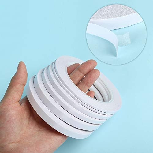 6 Rolls Double Sided Tape for Crafts, 3 Sizes - 1/8 In, 1/4 In, 3/8 In