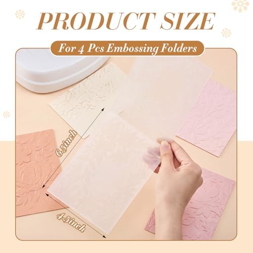 4 Pcs Geiseralie Embossing Folders for Card Making,Stylish Style
