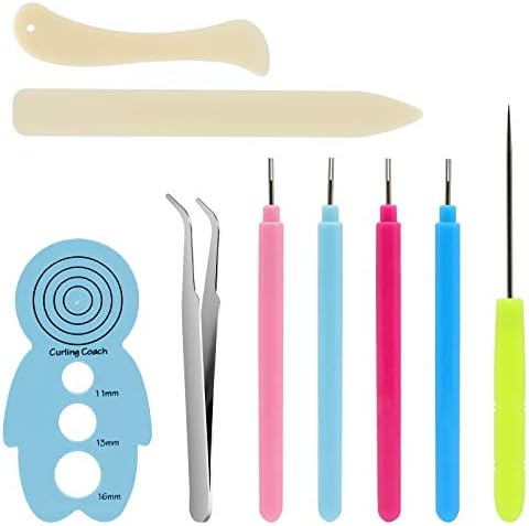 KITANIS 9 Pieces Multifunctional Slotted Quilling Tool and Supplies Kit Ergonomic for Beginner, Advanced Quiller, DIY, Handcraft, Scrapbooking, Card Making, Bookbinding and Origami