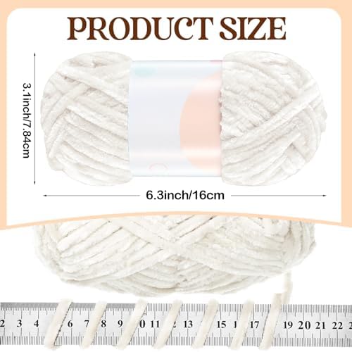 Woanger 20 Skeins Chenille Yarn Bulk for Crochet Knit 2000g, Earth Tone
