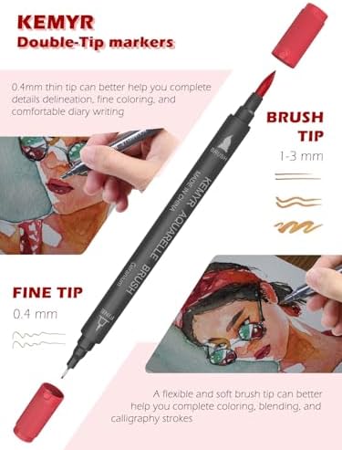 KEMYR Markers for Adult Coloring Books No Bleeding,80 Colors by Number