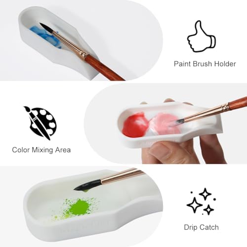 Magicfour Silicone Paint Brush Rest Holder for Watercolor Oil Acrylic Painting Brush, 6 Pcs Artist Brush Holder Caddy Organizer Solution for Painting Accessories- Space Saving Design