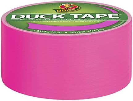 Duck Brand 1265016 Color Duct Tape, Neon Pink, 1.88 Inches x 15 Yards, Single Roll (Pack of 2)