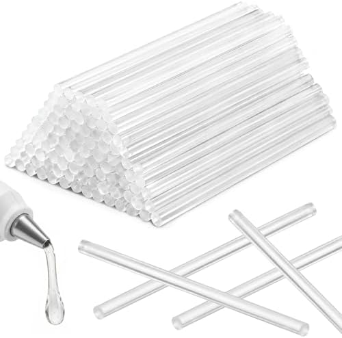 KISEER 100 Pack Clear 0.27 x 8 Inch Mini Size Hot Glue Sticks Universal Fit Glue Gun for Bond Wood Plastic Fabric Foam DIY Craft Projects Home Decorations and Sealing