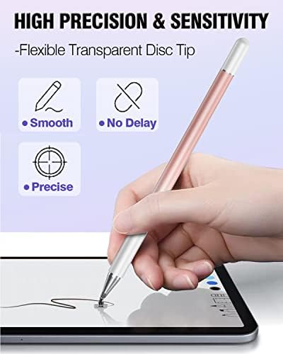 Stylus Pens for Touch Screens, 2 in 1 High Precision Universal Stylus Pen for iPad Compatible with Apple, iPhone, iPad, Android, Microsoft Tablets, Phones, 3 Pack - Blue, Pink, Purple