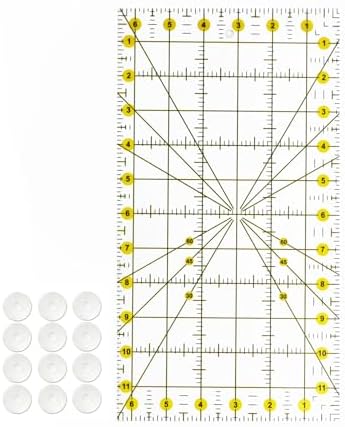 Sewing Rulers Quilting Ruler,Acrylic Quilting Templates,Sewing Tools Accessories Supplies for Patchwork Precision Fabric Cutting 1pcs(6.5x12inch)