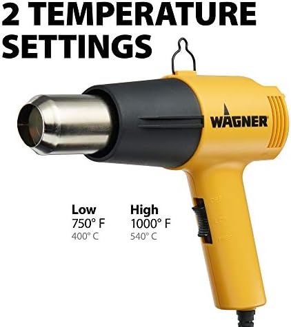 Wagner Spraytech HT1000 Dual-Temperature Heat Gun, low 750°F, high 1000°F