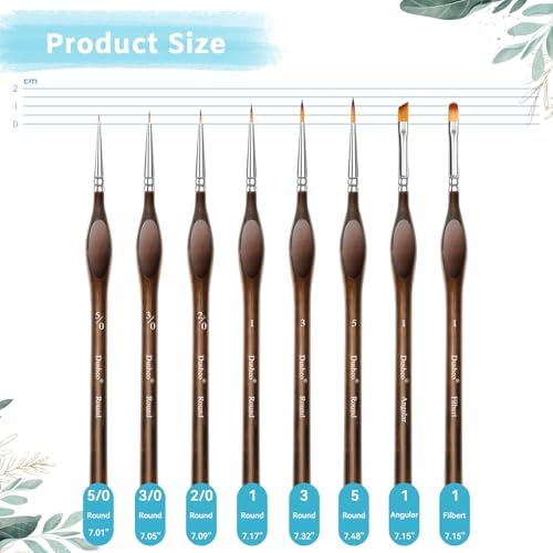 Detail Paint Brushes Set, 8 pcs Miniature Brushes for Fine Detailing