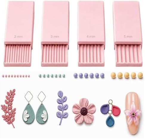 3D Print Clay Gel Ball Maker Tool,Nail Art Bead Roller for 3D Gel Flower (Pink)