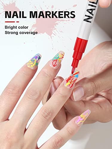 Kalolary Nail Art Pens Set 6 Color 3D Nail Art Makers