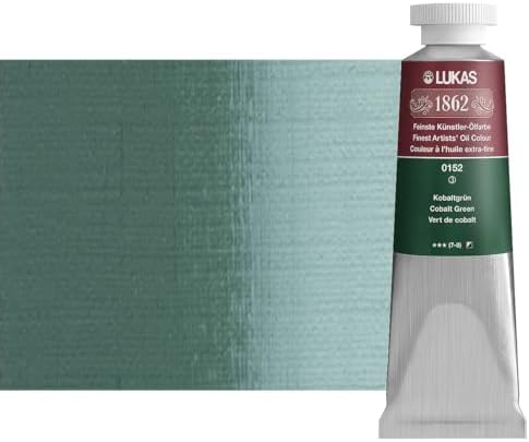 Lukas 1862 Professional German Oil Paint, Colbalt Green 37 mL - w/Beeswax & Non-Yellowing Sunflower Oil, Short Drying Time, Smooth, Outstanding Lightfastness