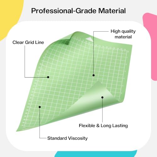Likcut Cutting Mat for S41 Vinyl Cutter - 8.5" x 12" Standard Adhesive Cutting Mats Compatible with Cricut Joy Xtra, 3 Pack Vinyl Mat for Craft DIY with Precision Grid for Craft Project