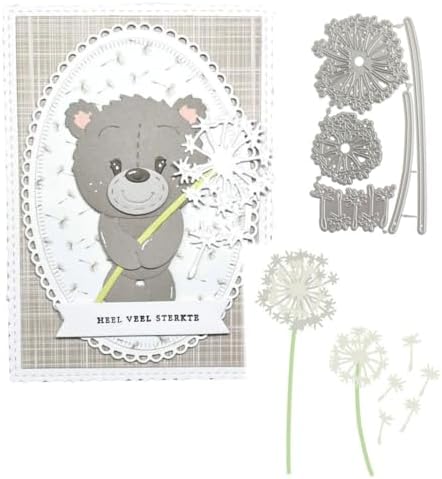 Scrapbooking Die-Cuts, Layer Frame Net Set Metal Cutting Dies for Card Making, Paper Craft Template, Background Embossing Stencils, DIY Album Décor (Dandelion-6.9x12.9cm)