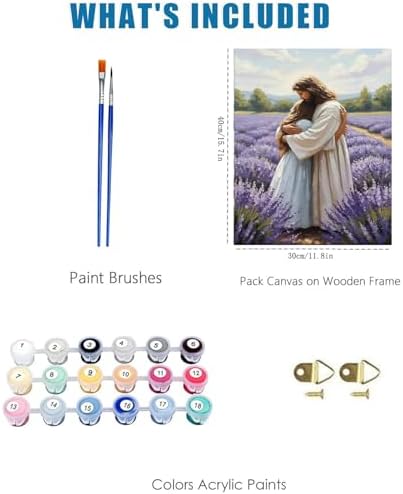 Jesus Paint by Numbers Kit for Adults Framed Canvas, Frameworkless