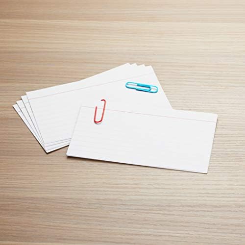 Amazon Basics Heavy Weight Ruled Index Cards for Studying and Note Taking, White, 3" x 5", 300 Count (Pack of 24)