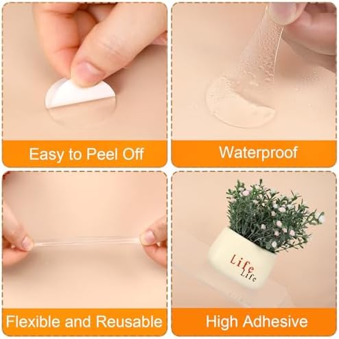 JANYUN 140 Pcs Double Sided Sticky Dots Removable 30 mm Round Putty Sticker