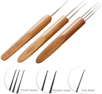 Dreadlock Crochet Hook Tool Dreadlock Needle for Braid Hair and Crafts 0.5mm 0.75mm Needle with 2 Interlocking Tool for Locs Weaving Crochet Tightening Accessory 8 Pcs/Kit