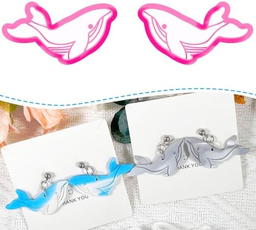 Xaekicr Whale Polymer Clay Cutters for Earrings – Ocean Animal Clay Cutters, DIY Polymer Clay Molds for Jewelry Making, Clay Tools Set for Handmade Crafts