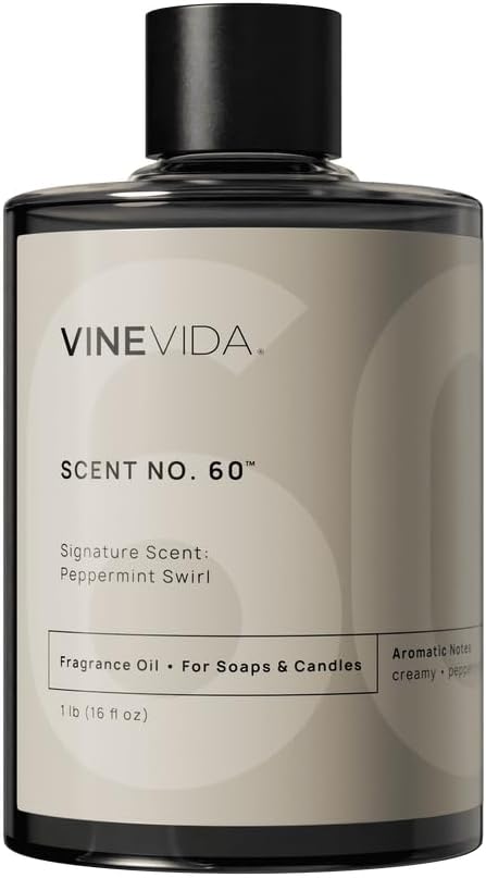 VINEVIDA [16oz] Peppermint Swirl Fragrance Oil for Candle Making and Soap Making - Premium Candle Scents for Soy Candles