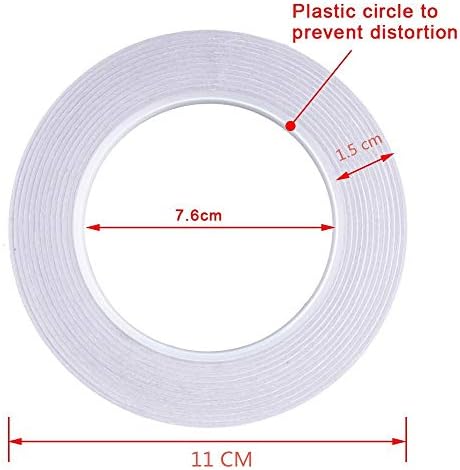 Double-Sided Tape for Arts, Crafts, Photography, Scrapbooking, Tear-by-Hand, Paper Backing (8 Rolls) 6mm Width (Pack of 2)