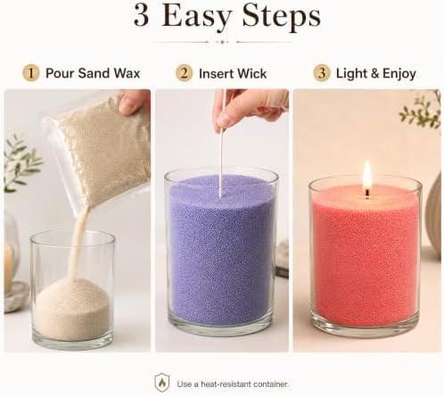 Sand Wax for Candle Making, 440g Refillable Candle Wax Sand, Peach