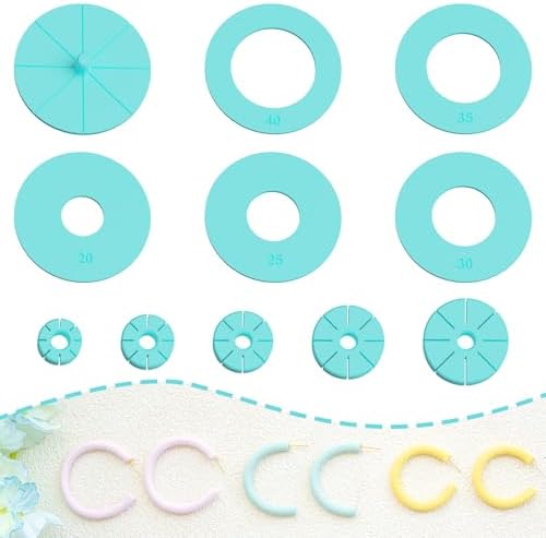 Tainsky Hoop Earring Guide Polymer Clay Cutter, 5 Sizes Round Hoop Earring Guide for Polymer Clay Earrings