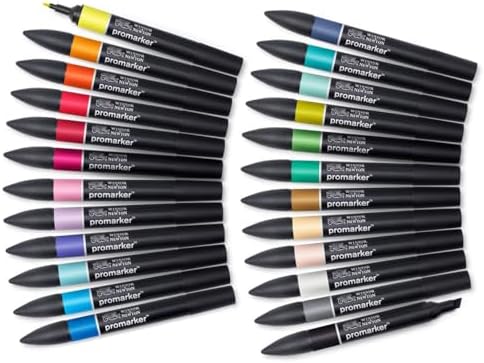 Winsor & Newton ProMarker Set, 24 Count, Arts & Illustration Wallet