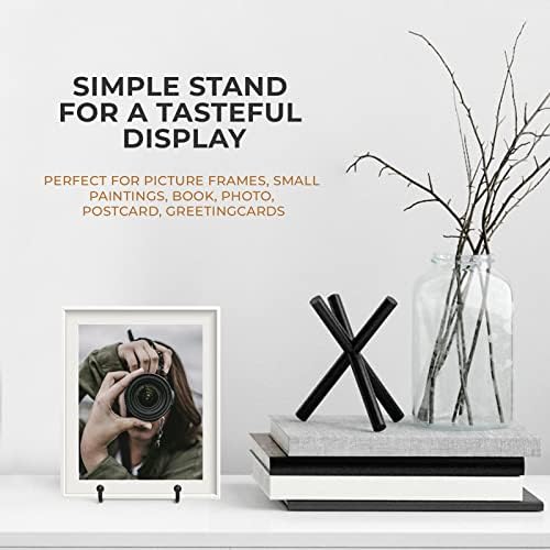 TR-LIFE 4 Pack 3 Inch Small Display Stands - Plate Holder Stand for Picture Frame, Book, Photo Easel (Black)