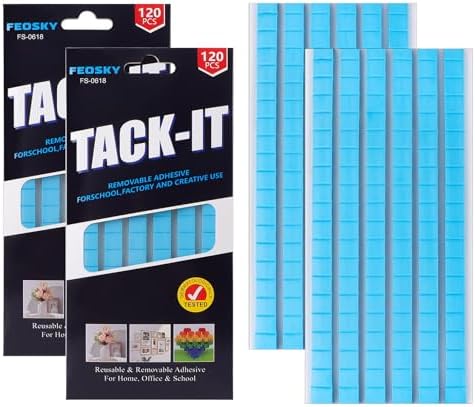 Feosky Adhesive Poster Sticky Tack Putty, Reusable and Removable Adhesive Putty, Mounting Putty for displaying Wall Paintings, Picture, Decoration, Crafts (Blue, Pack of 2)