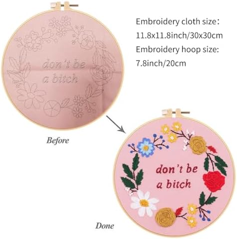 Nuberlic Funny Embroidery Kit for Beginners, Cross Stitch Kits